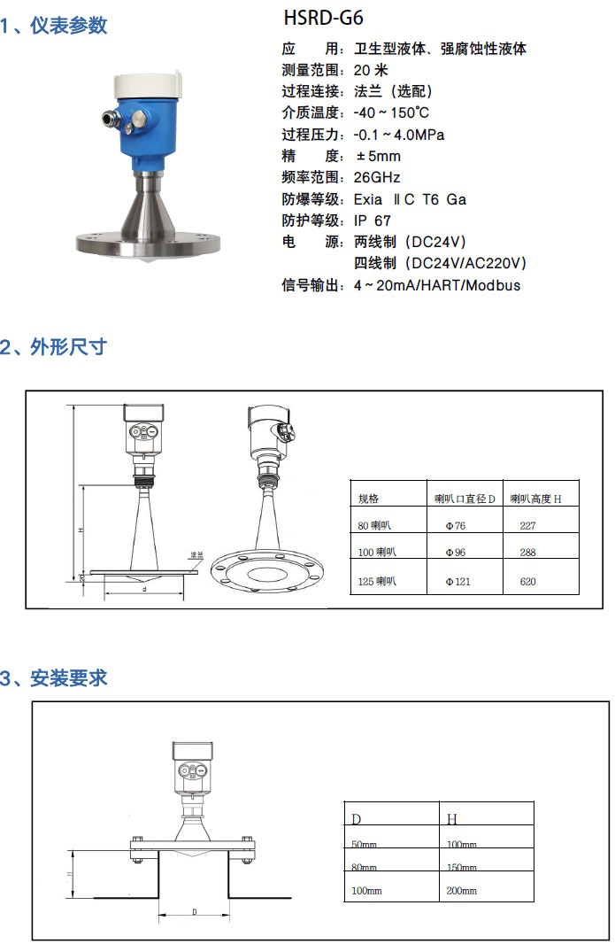高頻雷達(dá)物位計